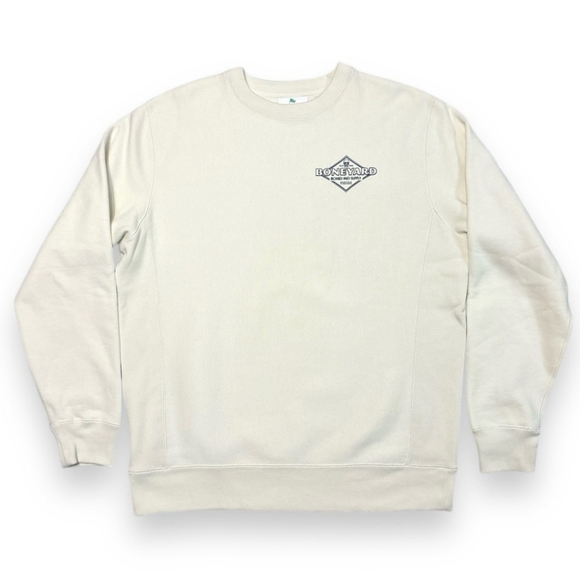 BONEYARD SURF CO. Cream Crewneck Sweatshirt Diamond Logo Sign - Picture 1 of 6